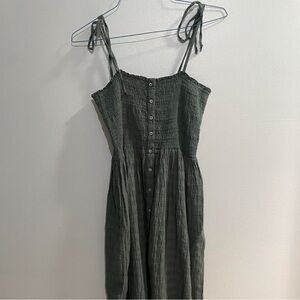 army green midi dress